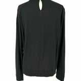 Ted Baker Women's Black Size L Layered Embroidered Flower Sweater