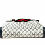 Gucci Coated Canvas Navy White GG Web Detail Tote