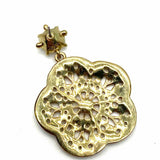 ABS Allen Schwartz Gold Tone Dangle Flower Earrings