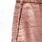 john varvatos Men's Rust Size 32 Drawstring Linen Blend Shorts