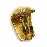 Statement Gold Tone Clip On textured Earrings
