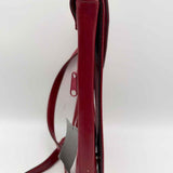 Red Flap Asymmetrical Leather Made in France Crossbody