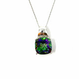 QOD Mystic Topaz Diamonds 14K White Gold Estate Pendant
