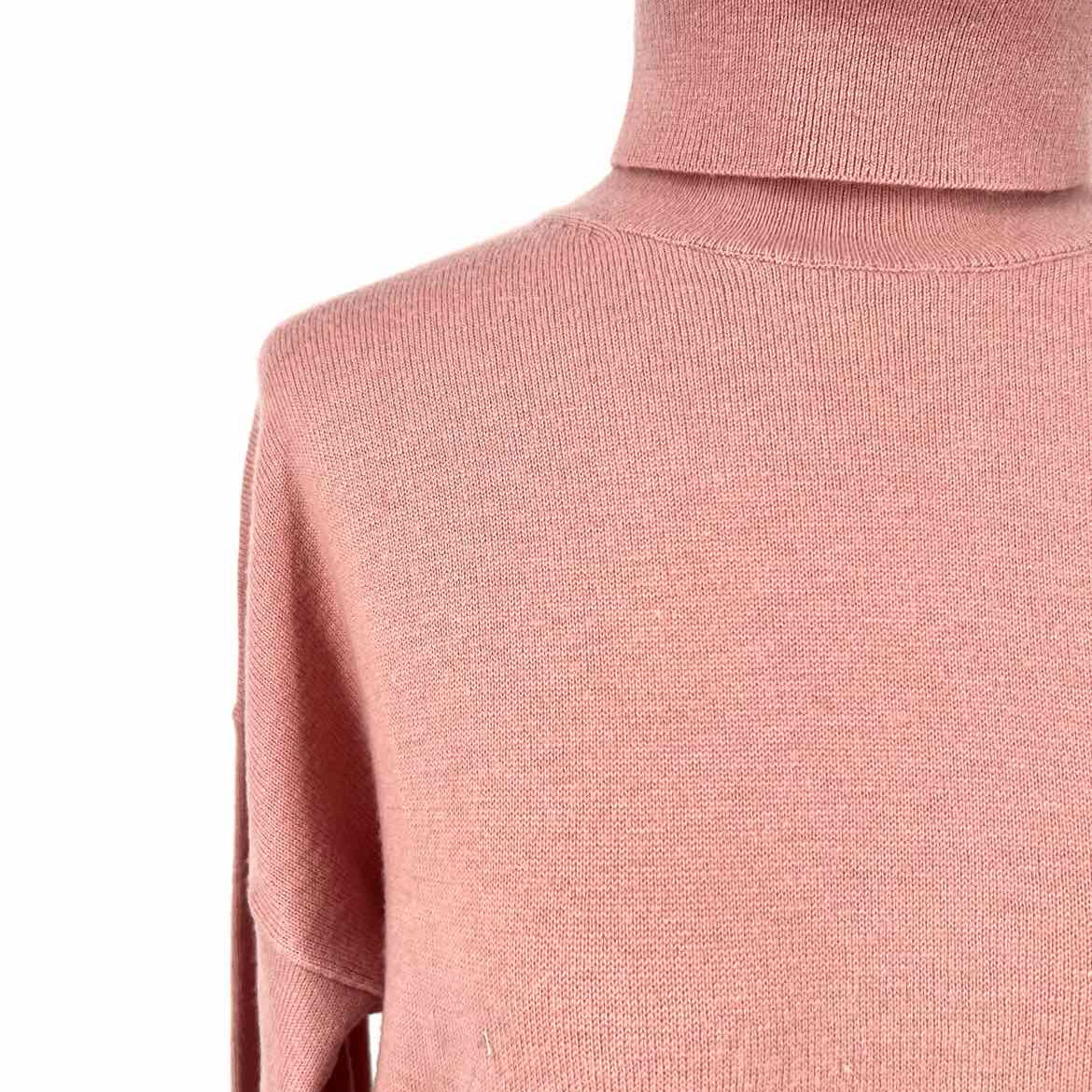 Kate Spade Women's Light Pink Size S Turtleneck Pockets Sweater