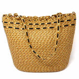 Eric Javits Squishee St. Tropez Raffia Light Brown Bow Tote
