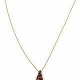 Alexis Bittar Lucite Peach Gold Tone Pendant 19" Teardrop Crystal Necklace