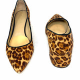Ann Taylor Women's Black Brown Size 8 Block Heel Calf Hair Leopard Pumps