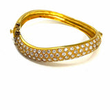 Estate 925 Sterling Gold Tone Asymmetric embellished Bangle