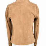Vince Women's Scuba Brown Size S/4-6 Moto Suede Asymetric Jacket