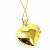 Estate 14K Yellow Gold .75" Heart Shape Locket 18" Necklace