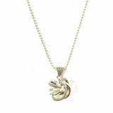 LAGOS 925 Silver & 18K Gold Two-tone Pendant 18" Knotted Diamond Necklace