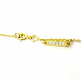 .925 Gold Vermeil Gold Tone / Blue Bow Turquoise Necklace