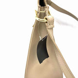 Beige Zip Color Block Saffiano Leather Made in Italy Crossbody