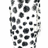 RUNDHOLZ black label Women's Black White Sz M Scoop Neck Dots Short Sleeve Top
