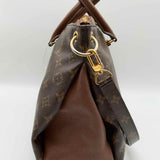 LOUIS VUITTON 2016 Pallas Coated Canvas Brown Top Handle Monogram Satchel