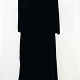 Women's Black Size M Long Velvet Coat