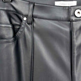 johnny was Jade Women's Black Size 28/6 Flare Vegan Leather Slit Pants
