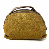 BORBONESE Brown Half Dome Speckled Clutch