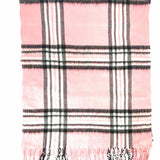 Cashmere Collection Acrylic Pink Long Plaid Scarf