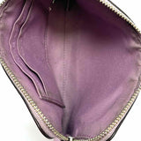 Coach Corner Zip Pink Metallic Pebbled Leather Wristlet