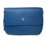 Vanessa Williams Blue Flap Pebbled Leather Crossbody