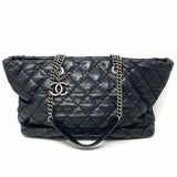 Chanel 2012 Ultimate Stitch Shopping Black Quilted Lambskin Leather Tote