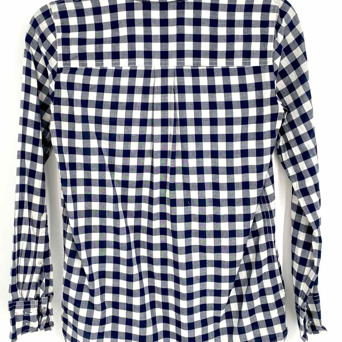 J Crew Women's Blue / White Size XXS Button Down Gingham Long Sleeve