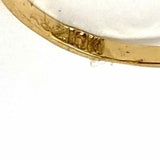 Estate size 6 10K Gold Blue Round textured Glass Ring