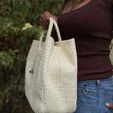 Furla Off White Croc Embossed Leather Made in Italy Tote