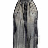 merci Women's Black Size L Mock Neck Polka Dot Sleeveless