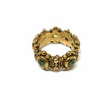 Stephen Dweck size 7 Gold Tone Band Dots Peridot Ring
