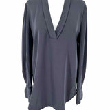 Equipment Femme Women's Black Size S/P V-Neck Long Sleeve