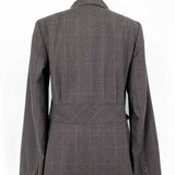 Banana Republic Women's Gray Purple Size 10/M Button Down Wool Plaid Blazer