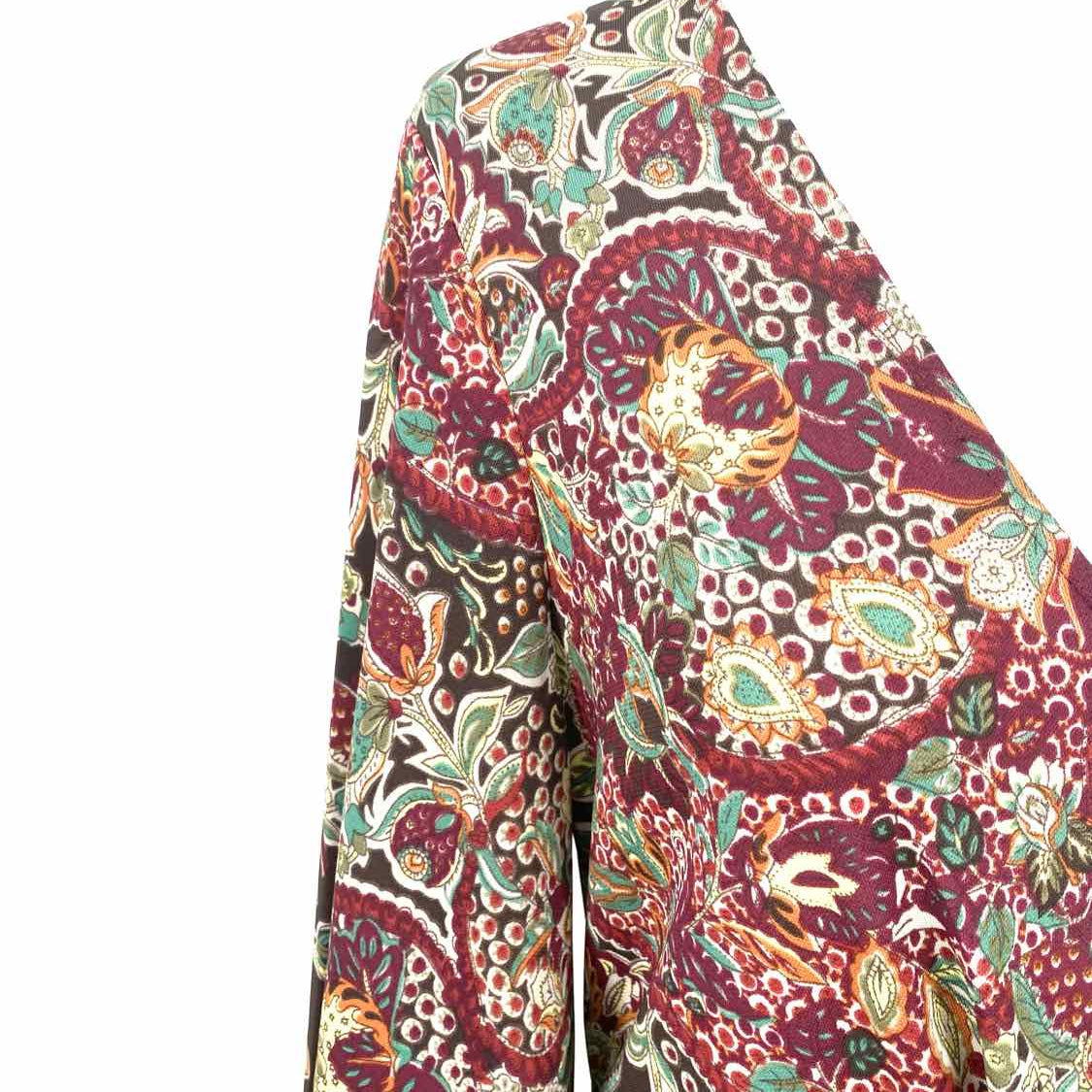 Lauren by RL Women's Eggplant/Green Maxi Polyamide Blend Print Size 2 Dress