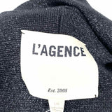 L'AGENCE Women's Black Size L Double Breasted Shimmer Blazer