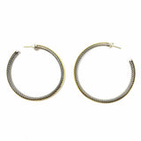 DAVID YURMAN Crossover XL Hoop 55mm 18K Gold .925 Sterling Silver Cable Earrings