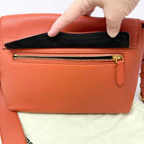 Burberry Medium Burleigh Orange Messenger Leather Made in Italy Crossbody