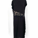 teri JON Women's Black Size 14/L Cap Sleeve Scoop Neck Dress