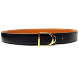 Hermes 1996 Black Brown 27"/XS Reversible Gold Tone Buckle France Belt Kit