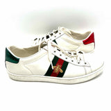 Gucci Ace Women's White Size 37.5/7 Lace-up Leather Web Accent Sneakers