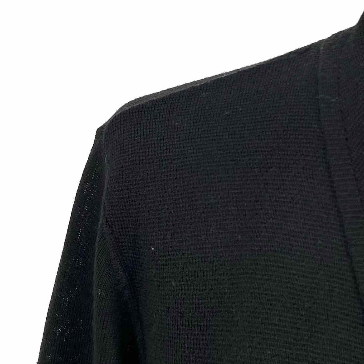Eileen Fisher Women's Black Size S/P Open Front Merino Wool Cardigan
