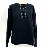 Mother Women's Black Size S Tie Up Grommets Sweater