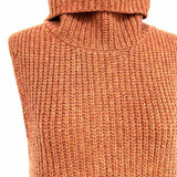 Free People Women's Brown Size S Turtleneck Wool Blend Sweater Vest