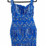 Bella Barnett Women's Blue Size M Sleeveless Sequined Dress