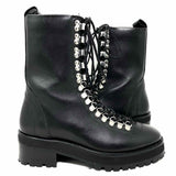 The Kooples Women's Black Size 38/7.5 Lace-up Leather Combat Boots