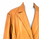 Baccini Women's Caramel Size M Vegan Leather Blazer
