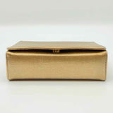 Stuart Weitzman Gold Flap Shiny Evening Clutch