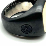 DAVID YURMAN size 7.5 Titanium & 18K Two-tone Signet Ring