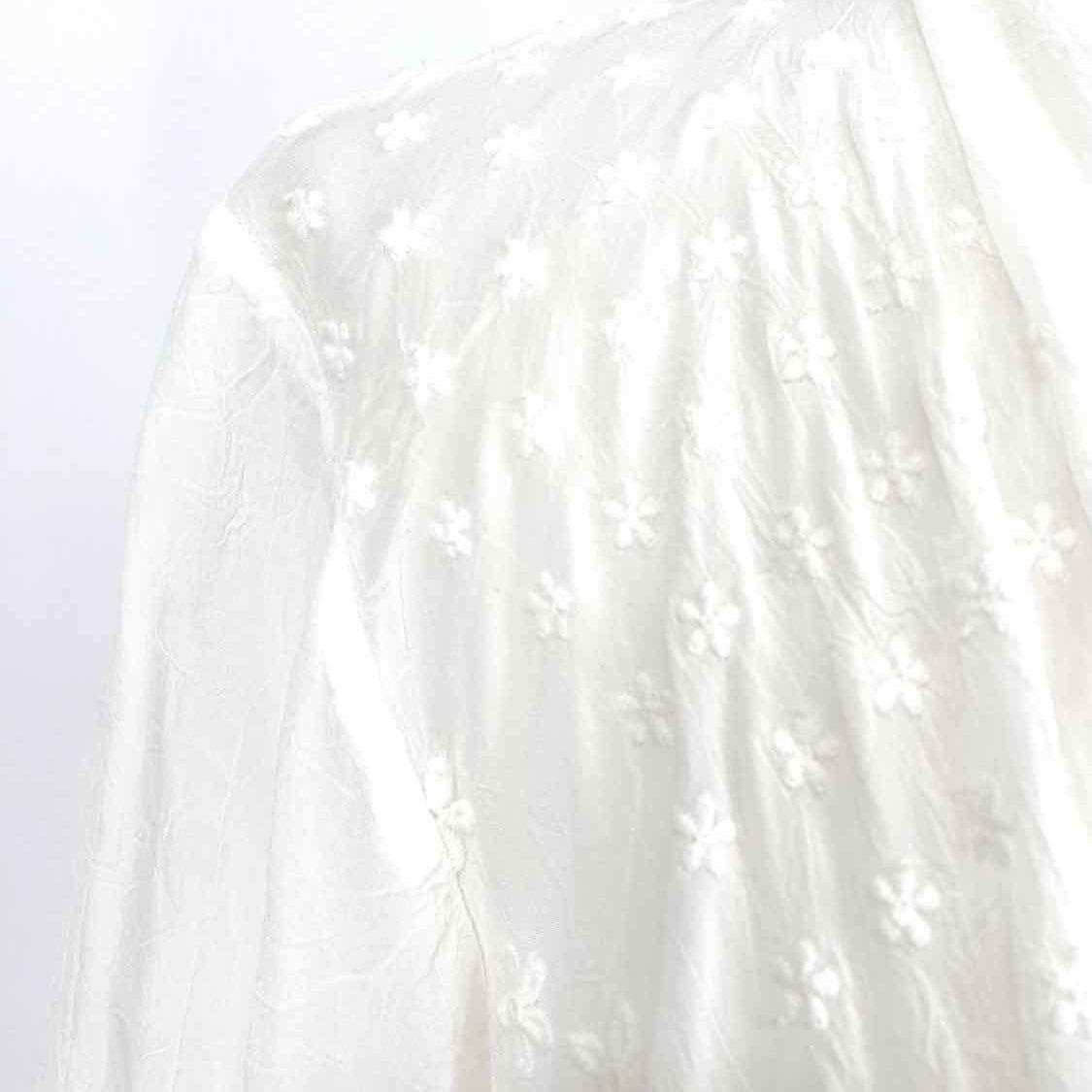 johnny was Kallia Women's White Size 2X Open Front Eyelet Kimono