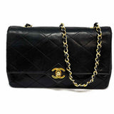Chanel 1994-96 Medium Single Flap Black Quilted Lamb Leather France Shoulder Bag